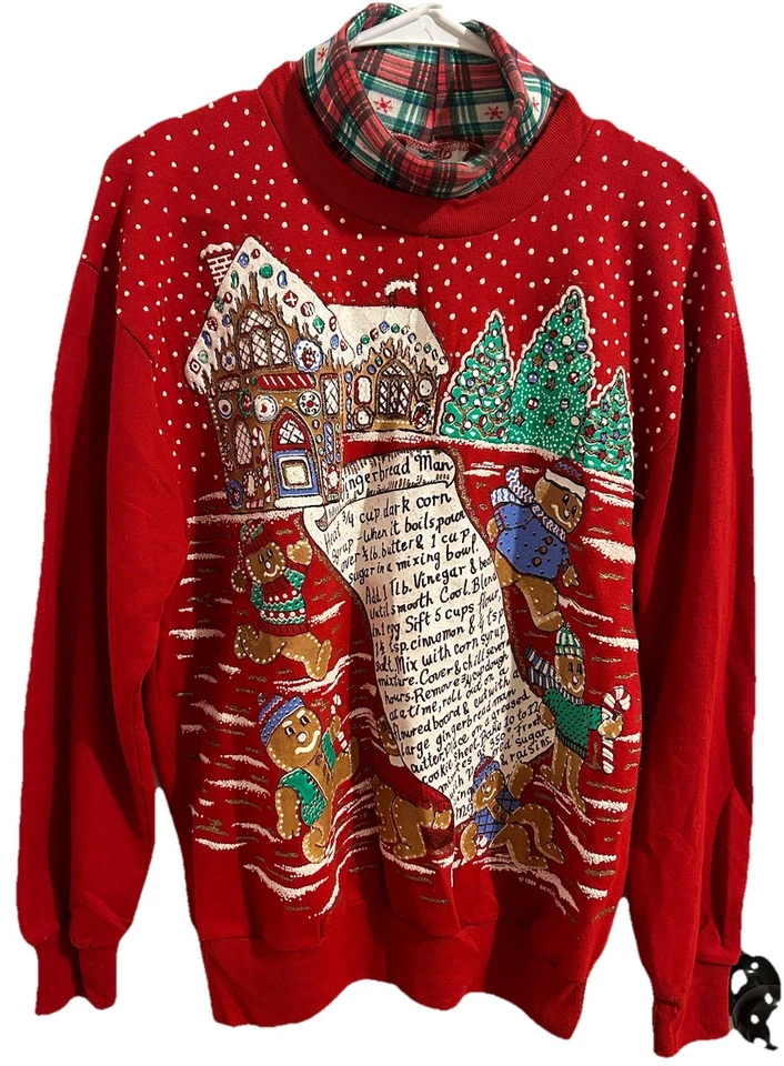 Sudadera Vintage 1994 Navidad Cascanueces Pan de Jengibre - Para Mujer M-Hecha en EE. UU. Foto 1 de 4