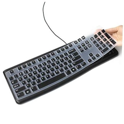 Funda de teclado de silicona Logitech K120 y MK120, 11,2 x 5,1 pulgadas negra, naranja Foto 1 de 4