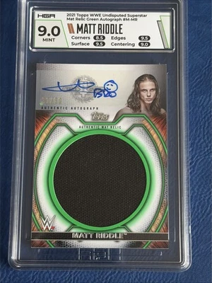 2021 TOPPS WWE MATT RIDDLE AUTO MAT RELIC  32/50 HGA 9.0 - Image 1 of 4