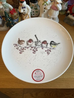 BNIB Royal Worcester Wrendale One Snowy Day’ Footed Cake Plate Christmas Gift - Image 1 of 4