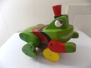 Vintage 1959-60 Fisher Price ?? BUDDY BULLFROG Holz Nachziehspielzeug - Croaks - Bild 1 von 7