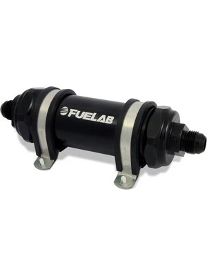 Fuelab 828 In-Line Fuel Filter Long -8AN In/Out 6 Micron Fiberglass Bl (82832-1) - Image 1 of 4