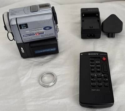 Sony DCR-PC9E Dual Media MiniDV Camcorder Nightshot New Battery Made In Japan - Image 1 of 4