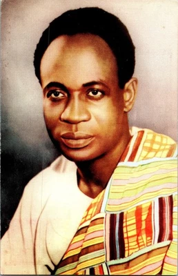 1958 Accra Ghana Gold Coast Kwame Nkrumah Visit USA Postcard Cover - Image 1 of 2
