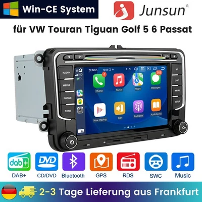SWC GPS BT CD DVD DAB+ für VW Golf 5 6 PLUS Touran Passat B6/B7 Tiguan Autoradio - Bild 1 von 4