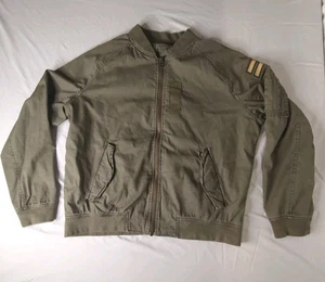American Eagle Herren XL Militär Bomberjacke oliv Baumwolle Chevron Patch Flight - Bild 1 von 7