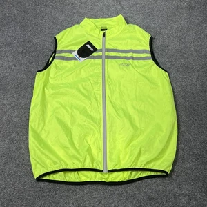 Bpbtti Vest Mens 3XL Neon Yellow Reflective Hi Vis Cycling Running Full Zip - Picture 1 of 13