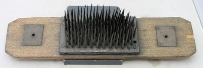 Vintage Primitive Flax Hetchel Hand Made Farm Tool  Hatchel Comb Linen Cloth - Image 1 of 4