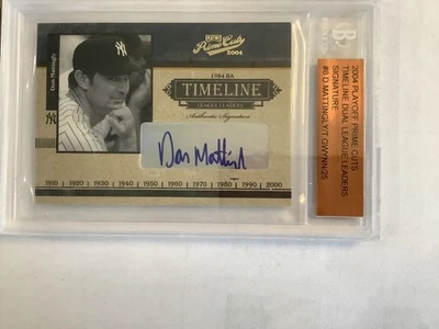DON MATTINGLY/TONY GWYNN 2004 Playoff Prime Cuts Dual LL Signature AUTO 25/25 - Image 1 of 4