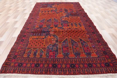 4x6 Lions Pattern Hand-Made Baluchi Fine Quality Rug..  Details BeloW - Image 1 of 4