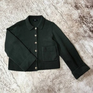 ME+EM Cashmere/Wool Blend Cardigan Green Woman Size L - Picture 1 of 14