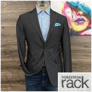 Nordstrom Mens Blazer Sport Coat Two Button Casual Jacket Size 38R Gray Suits - Picture 1 of 13