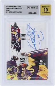 Kordell Stewart Steelers Signed 2022 Panini Impeccable Canvas #22/25 BGS 10 Card