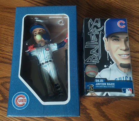 Lot of 2 Javier Baez Gum Bobblehead 2018 & Sportscrate Ballers Figure 2017 - NEW Cover