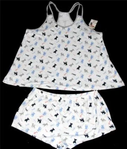 Ellen Degeneres Dots Stripes Dogs Laugh Love Smile Cami Shorts Wm's Pajamas NWT - Picture 1 of 1