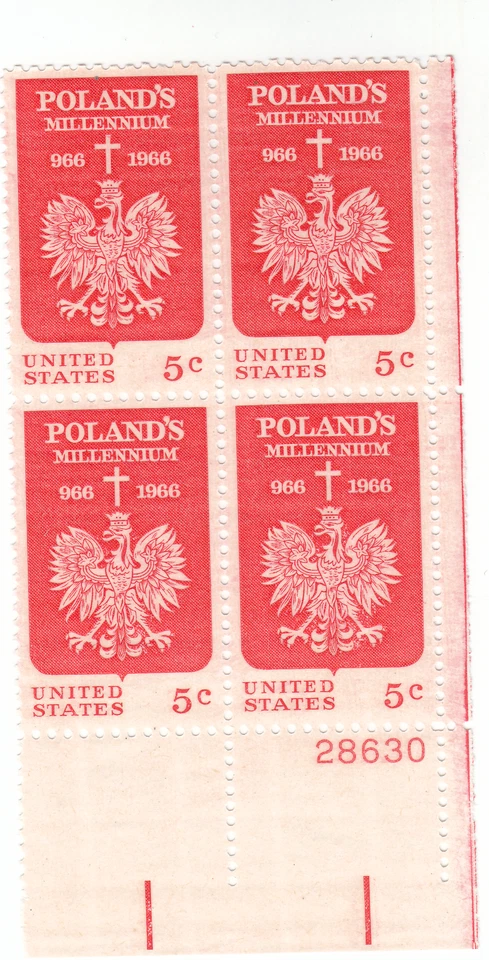 Scott #1313 - 5c red - Polish Millennium  - MNH - Image 1 of 1