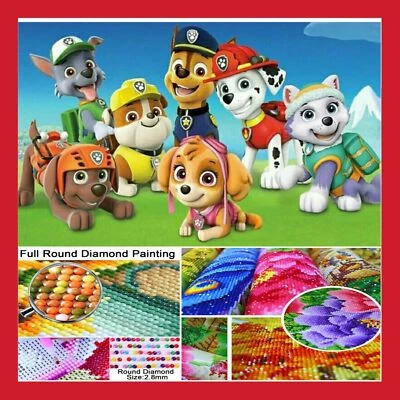 LOISIR CRÉATIF BRODERIE PEINTURE MOSAÏQUE 5D DIAMANT KIT TOILE PHOTO PAW PATROL - Photo 1/4