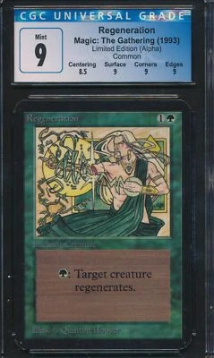 Alpha Regeneration CGC 9 Graded Magic MTG (1288) -magicgraders- - Image 1 of 3