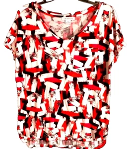 LIZ CLAIBORNE RN 93677 - Parte superior de rayón multicolor cuello en V - Talla: S - Imagen 1 de 4
