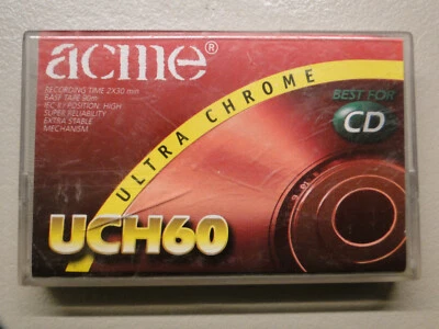 Cassette de cinta de audio tipo II cromado ACME UCH60 raro Foto 1 de 4
