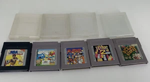 Nintendo game boy Lot Of 5 Games, nba 3 on 3, Dr.mario, smurfs, Tetris 2, Vegas - Picture 1 of 11