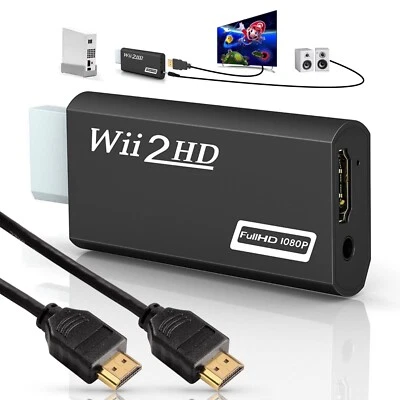 Nintendo Wii HD-Anschluss Adapter Konverter + Kabel FullHD 1080p (NEU)🆕✅ - Bild 1 von 2