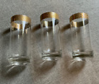 Gold Rim Glass Tumblers Lot of 3 Bar Barware Vintage