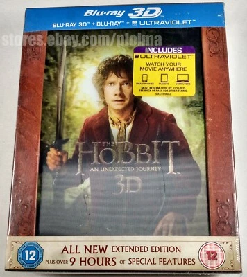 The Hobbit An Unexpected Journey 3D EXTENDED EDITION Blu-Ray w/ Lenticular Cover - Image 1 of 3