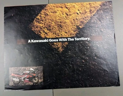 Folleto de ventas de concesionario de motocicletas Kawasaki línea completa original 1991 Foto 1 de 4