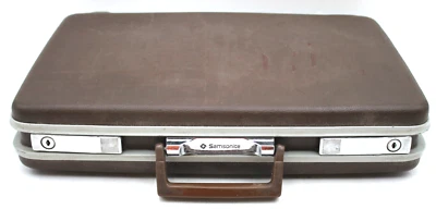 Maletín Clásico Vintage Estuche Rígido Vinilo Marrón con Carpetas Interiores Retro+ Foto 1 de 4