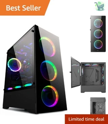 High-Performance Gaming Case with Tempered Glass & Dual Chamber Cooling Design - Image 1 of 4