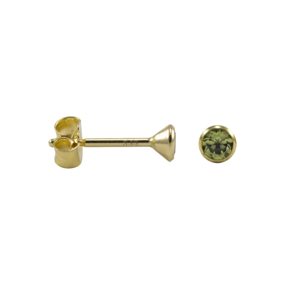 1 Paar Kelchohrstecker Ohrringe Gold mit Peridot 333er-Gold 8 Karat - Bild 1 von 1