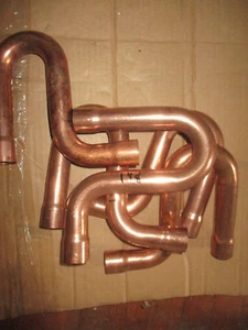 5 NEW W61001 - 1-1/8" O.D. CxC Pressure Suction Line P-Trap, Mueller Copper - Picture 1 of 4