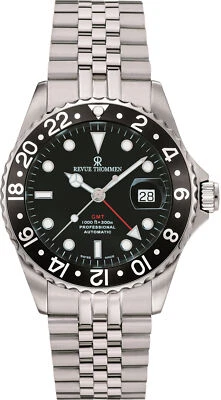 Revue Thommen 17572.2237 GMT Diver Automatic black silver Men's Watch NEW Foto 1 de 4