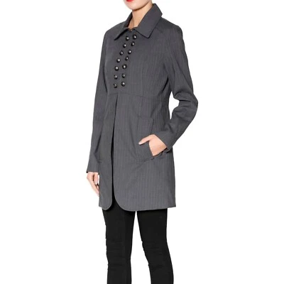 Blazer 2OH Threads Gris Rayas Doble Pecho Lana Estilo Militar Talla XS NUEVO Foto 1 de 4