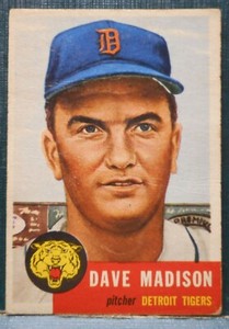 1953 Topps 99 Dave Madison SP Detroit Tigers Pitcher Free Shipping