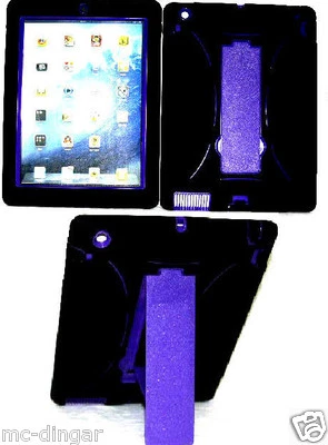 Heavy Duty Dual-Layers Hybrid KickStand IPAD 4 , 3 & 2 Black / Violet Combo Case - Image 1 of 3