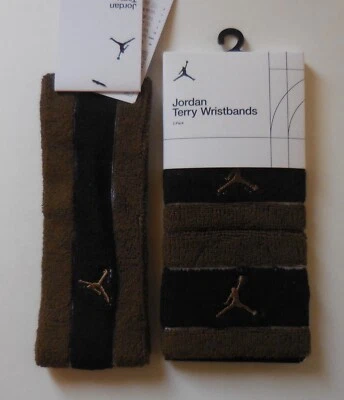 Nike Jordan JumpMan Headband & Wristband Terry Set Men Light Olive/Black/L Olive - Image 1 of 4