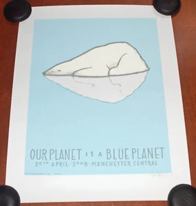 Jay Ryan Our Planet Is Blue Planet Polar Bear Iceberg Poster Art Print S/# 350 - Picture 1 of 4