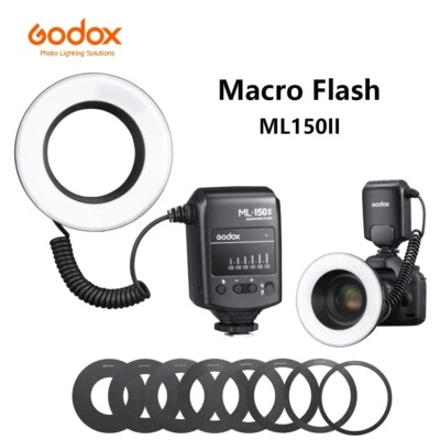Godox ML-150II LED Macro Ring Flash Light Camera Speedlite Canon Nikon Fuji Sony - Image 1 of 4