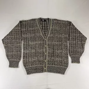 Cardigan vintage TSR taglia M maglione bottoni maglia made in USA nonno anni 90 grosso - Foto 1 di 16