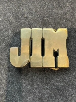 Vintage Baron BBB Solid Brass D-4029 " JIM " Belt Buckle 2.75" x 2" - Image 1 of 3