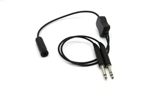 GCA GCA-18 U-174 Helicopter Plug to Dual GA Plug Headset Adapter - Picture 1 of 2
