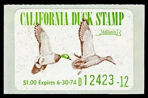 Scott CA3 1973 $1.00 Mallards California Duck Stamp Mint VF NH Cat $12.50 - Picture 1 of 1