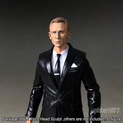 Premium 1/18 James Bond 007 Head Sculpt Soldier Head For 3.75" Acid Rain Figure Cover