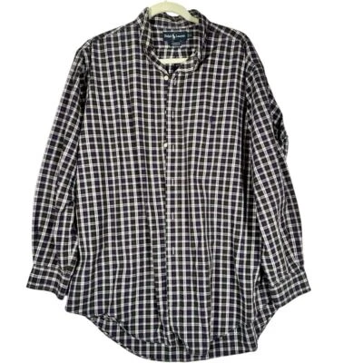 Ralph Lauren Yarmouth 100& Cotton Plaid Shirt Long Sleeve 17 34/35 XL Pony Logo - Image 1 of 4