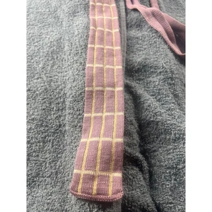 COTTONIT by ROOSTERS Knit Necktie Pink Yellow Grid Pattern 100% Cotton - Picture 1 of 6