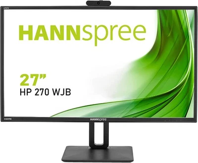 HANNSPREE HP270WJB 27" Full HD LED Monitor inc Webcam height adjust DP HDMI VGA - Image 1 of 4
