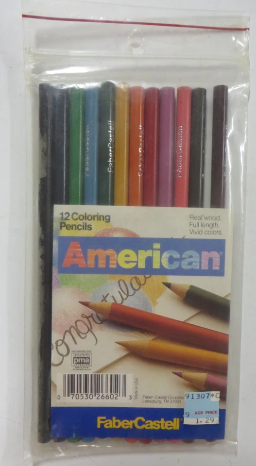 Vintage Castell Venus 12 Cedar Wood Coloring Pencils NOS USA Made