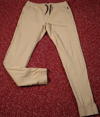 Hollister Mens Stacked Skinny Jogger size medium Khaki Brown Tan Stretch EUC - Image 1 of 4